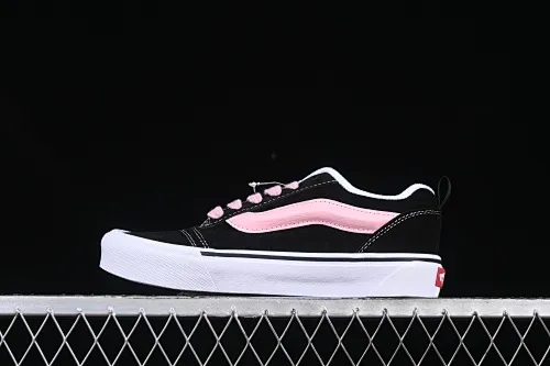 All categories Vans Vans series Vans Low Vans low-top Vans Knu Skool black and pink color comfortable and fashionable non-slip wear-resistant low-top casual sneakers VN0009QCB9P